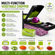 14-in-1 Vegetable Chopper & Slicer – Multifunction Kitchen Food Cutter with Interchangeable Blades