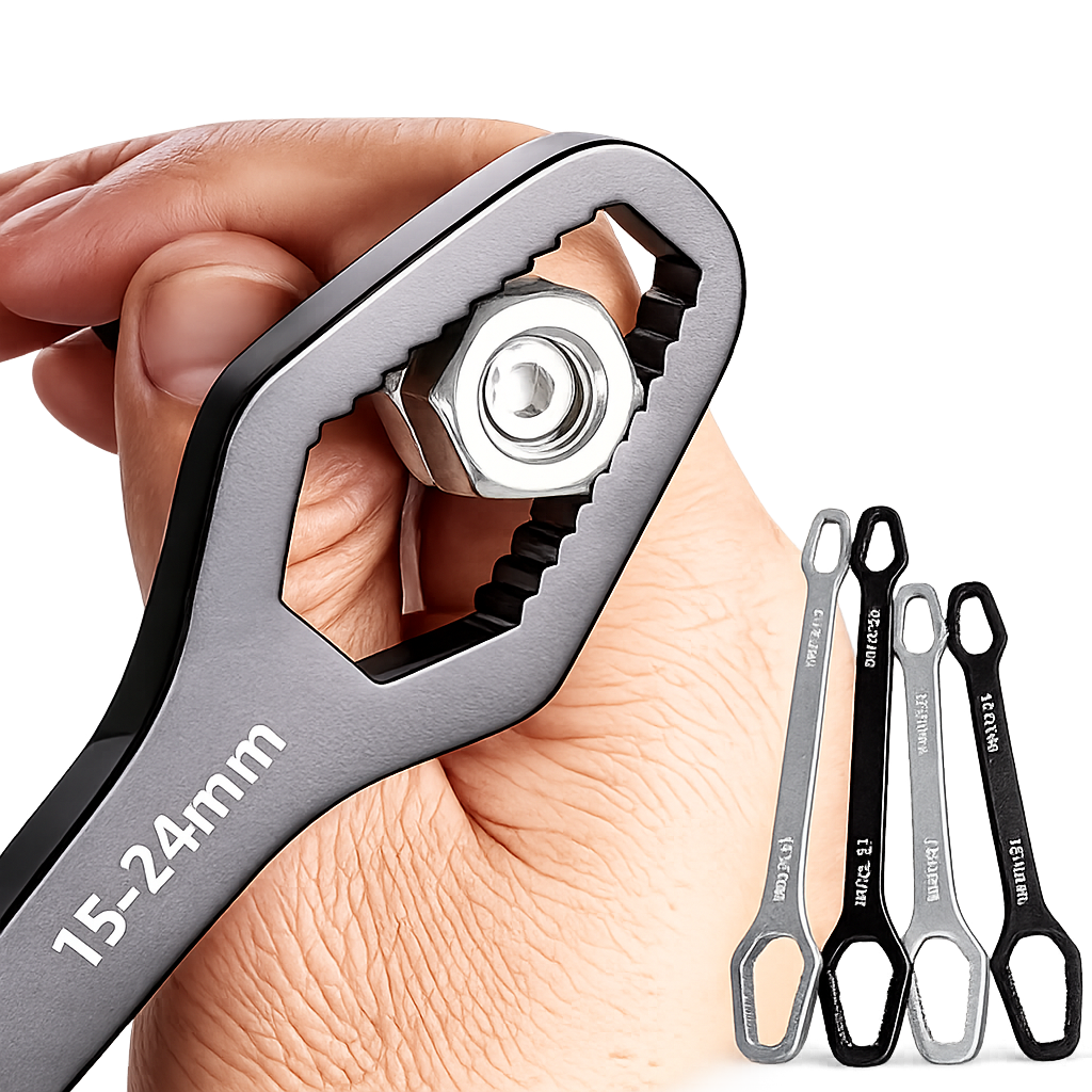 15–24mm Universal Multi-Size Wrench – Self-Adjusting Grip Spanner for Nuts & Bolts