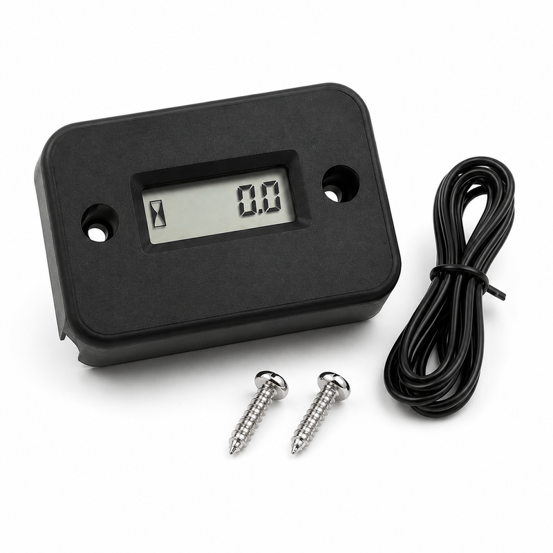 Engine Hour Meter, Digital LCD Usage Tracker for Motorcycles, Lawn Mowers, ATVs & Generators