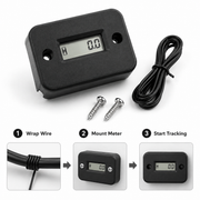 Engine Hour Meter, Digital LCD Usage Tracker for Motorcycles, Lawn Mowers, ATVs & Generators